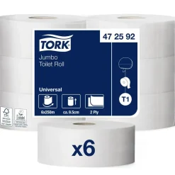 Toiletpapir Tork 472592 Jumbo Midi 2-lag 250m - 6 rl/krt