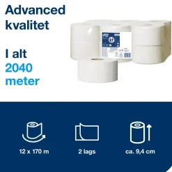 Toiletpapir Tork 120280 Jumbo Mini T2 Advanced - 12 ruller