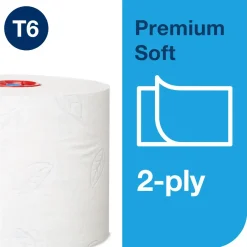 Toiletpapir Tork 127520 Mid-Size T6 PremSoft 2-lag 90 meter - 27 wc ruller