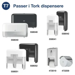 Toiletpapir Tork 472630 OptiServe T7 2-lags hvid u/hylse 94,3m - 24 ruller