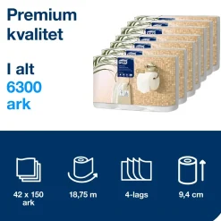Toiletpapir Tork 110406 T4 4-lag 18,8m 110406 - 42 ruller