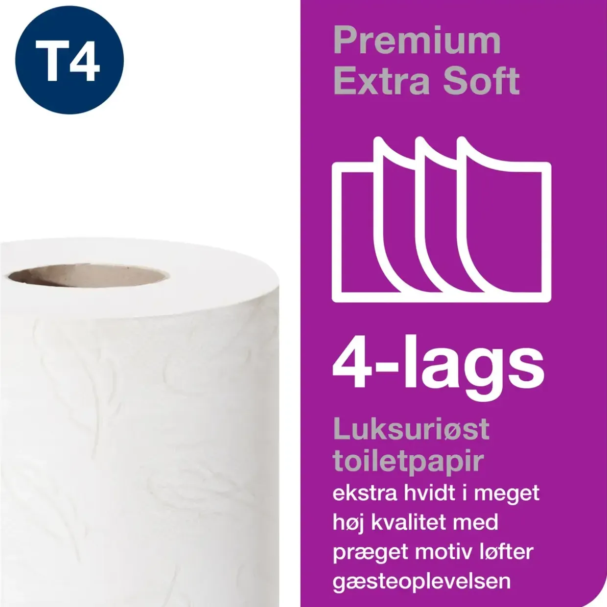 Toiletpapir Tork 110406 T4 4-lag 18,8m 110406 - 42 ruller