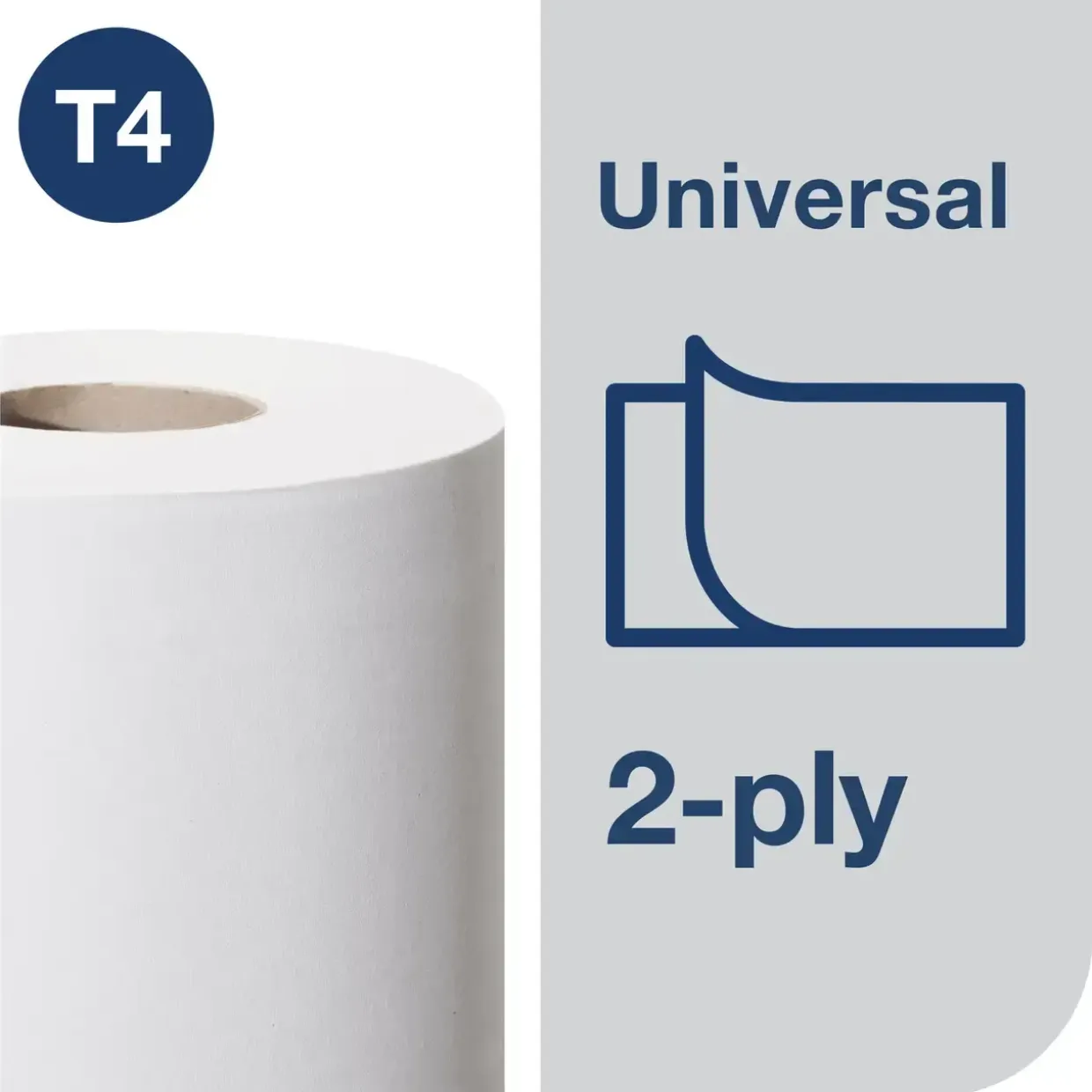 Toiletpapir Tork Universal T4 2-lags 45m 100777 Ubleget 353x118x198mm - 42 ruller