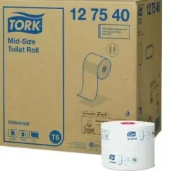 Toiletpapir Tork 127540 Universal T6 Mid-size 1-lag 135m Hvid - 27 rl/krt