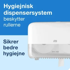 Toiletrulleholder - Tork 558040 Midsize Twin T7 - Hvid