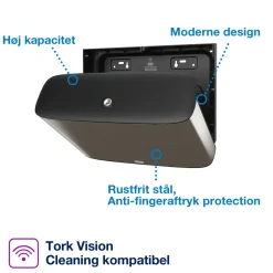 Toiletrulleholder Tork 460006 - Stål - T2 Mini Jumbo Toiletpapir
