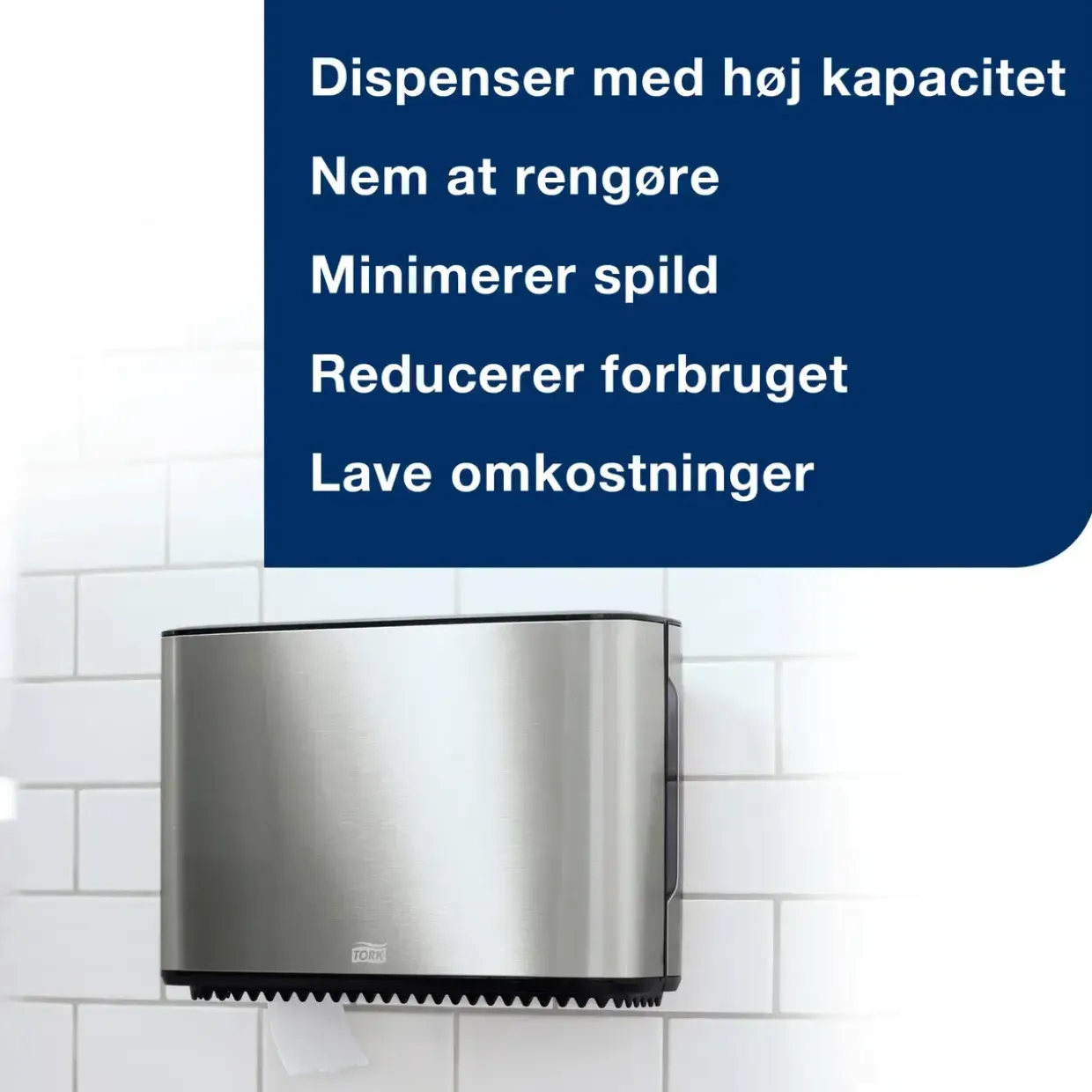 Toiletrulleholder Tork 460006 - Stål - T2 Mini Jumbo Toiletpapir