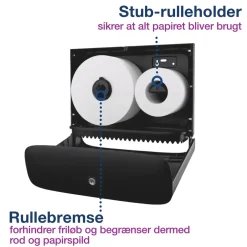 Toiletrulleholder Tork 460006 - Stål - T2 Mini Jumbo Toiletpapir