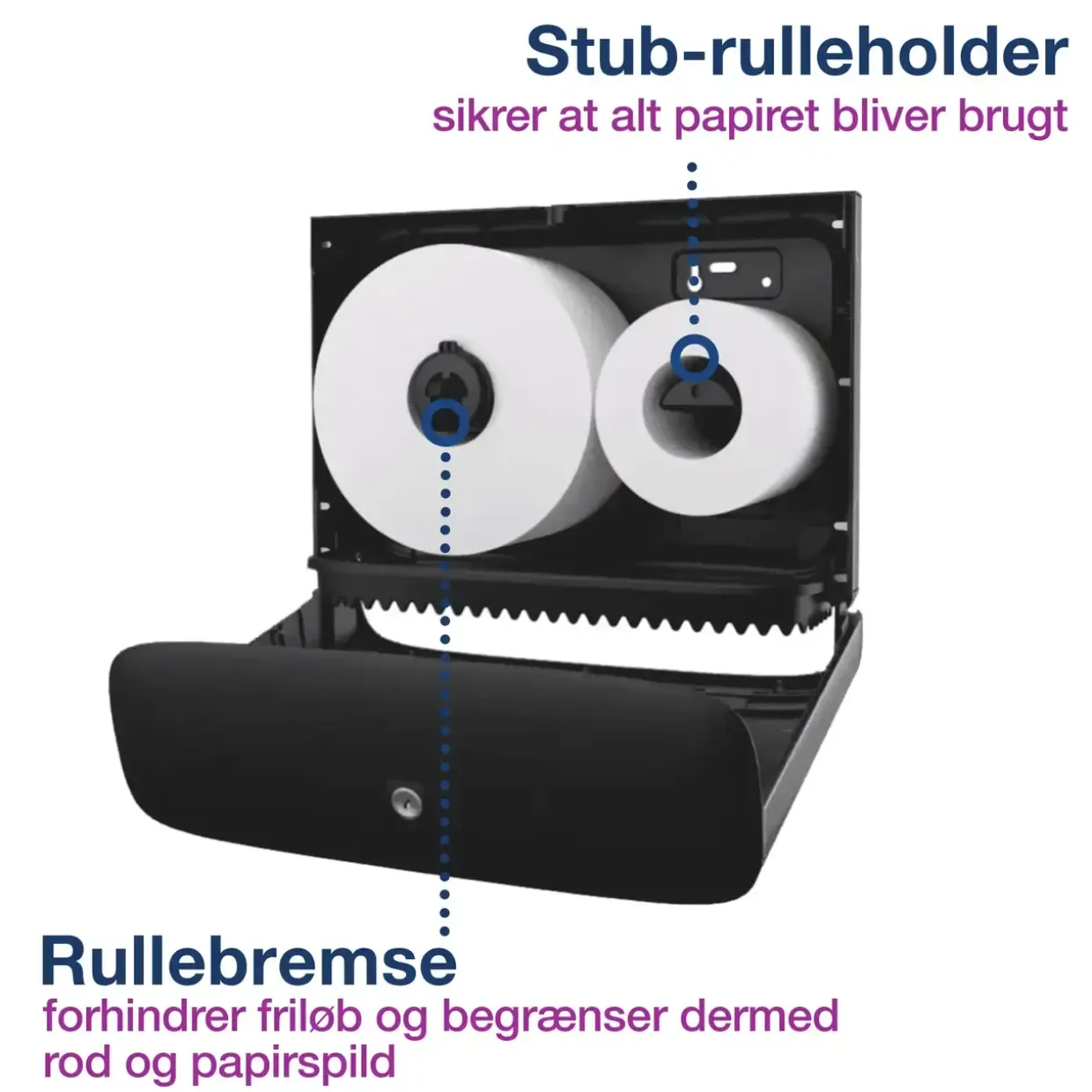 Toiletrulleholder Tork 460006 - Stål - T2 Mini Jumbo Toiletpapir