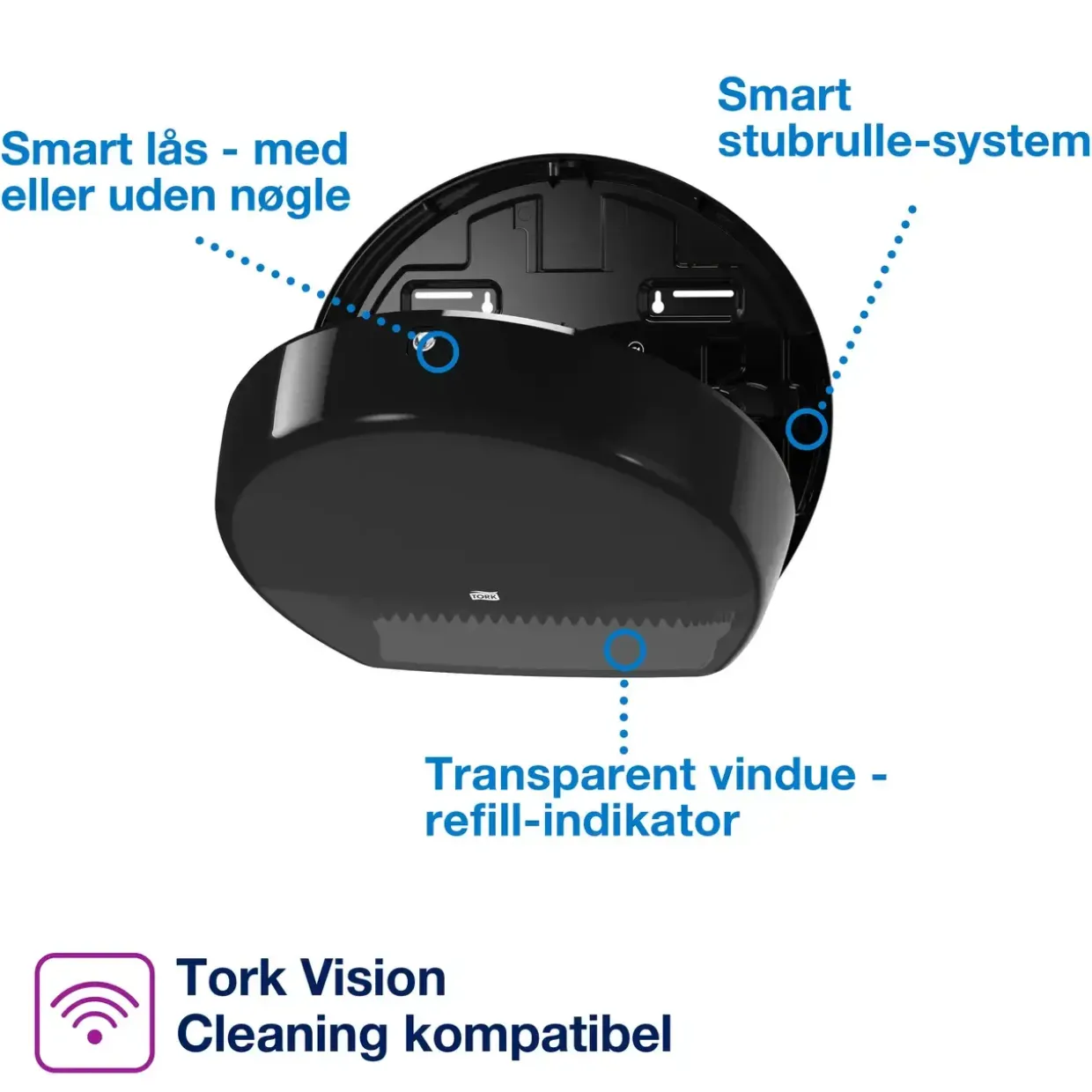 Toiletrulleholder - Tork T2 555008 til mini jumbo toiletruller
