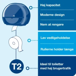 Toiletrulleholder - Tork T2 555008 til mini jumbo toiletruller
