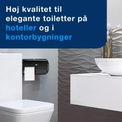 Toiletrulleholder - Tork T4 557008 til 2 ruller toiletpapir sort