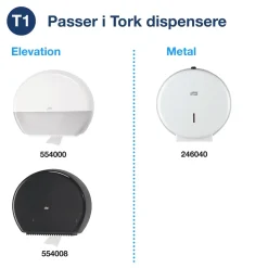 Toiletruller Tork 120272 Jumbo T1 Advanced 2-lag 360 meter - 6 ruller