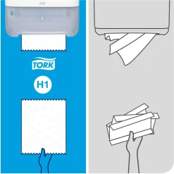 Tork Dispenser H1 551000 Hvid - til Matic håndklæderuller