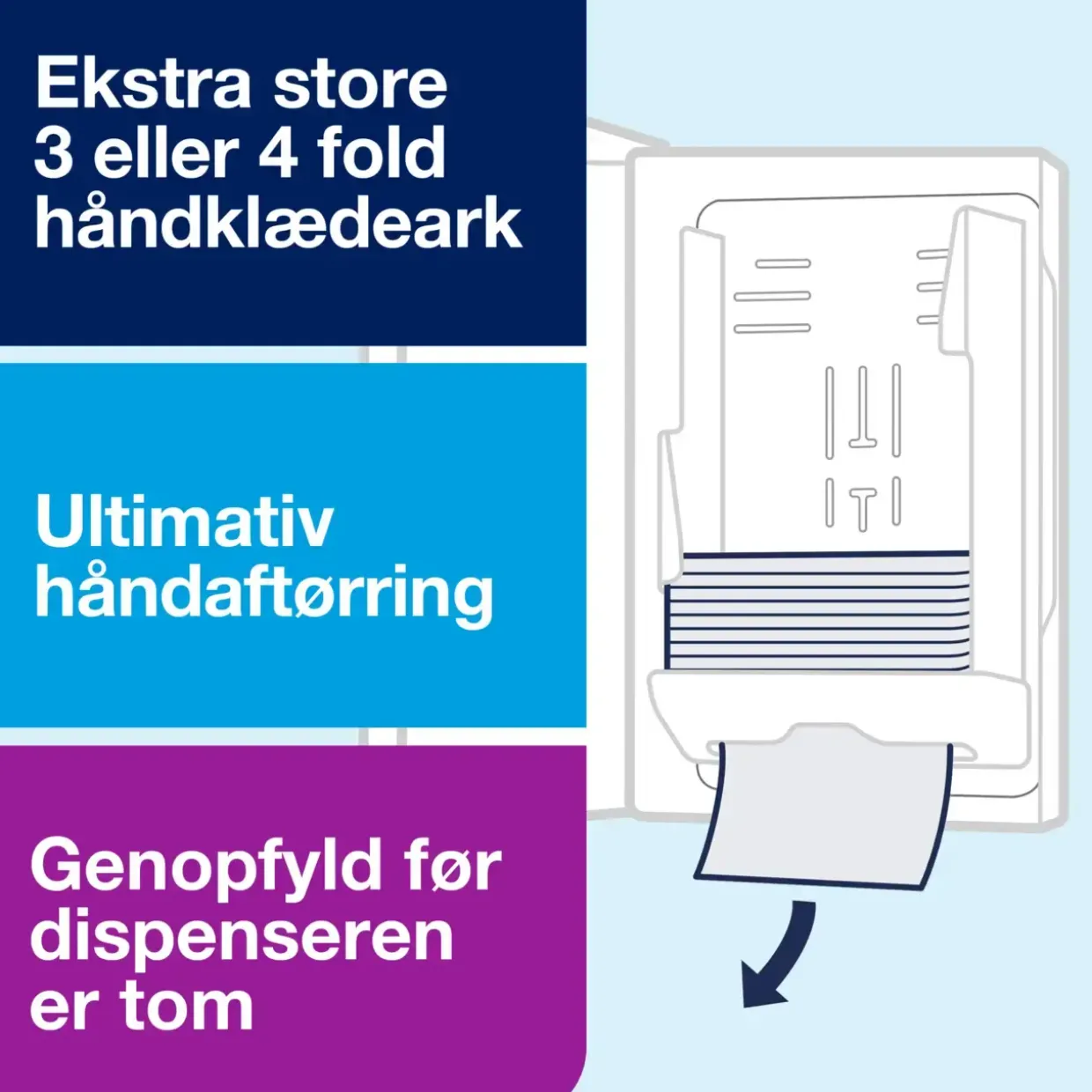Tork dispenser til håndklædeark H2 552000 interfold hvid maxi