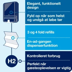 Tork 552008 Xpress H2 dispenser til Multifold håndklædeark, Sort