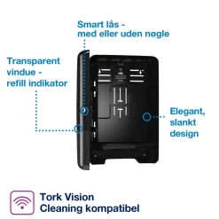 Tork 552008 Xpress H2 dispenser til Multifold håndklædeark, Sort