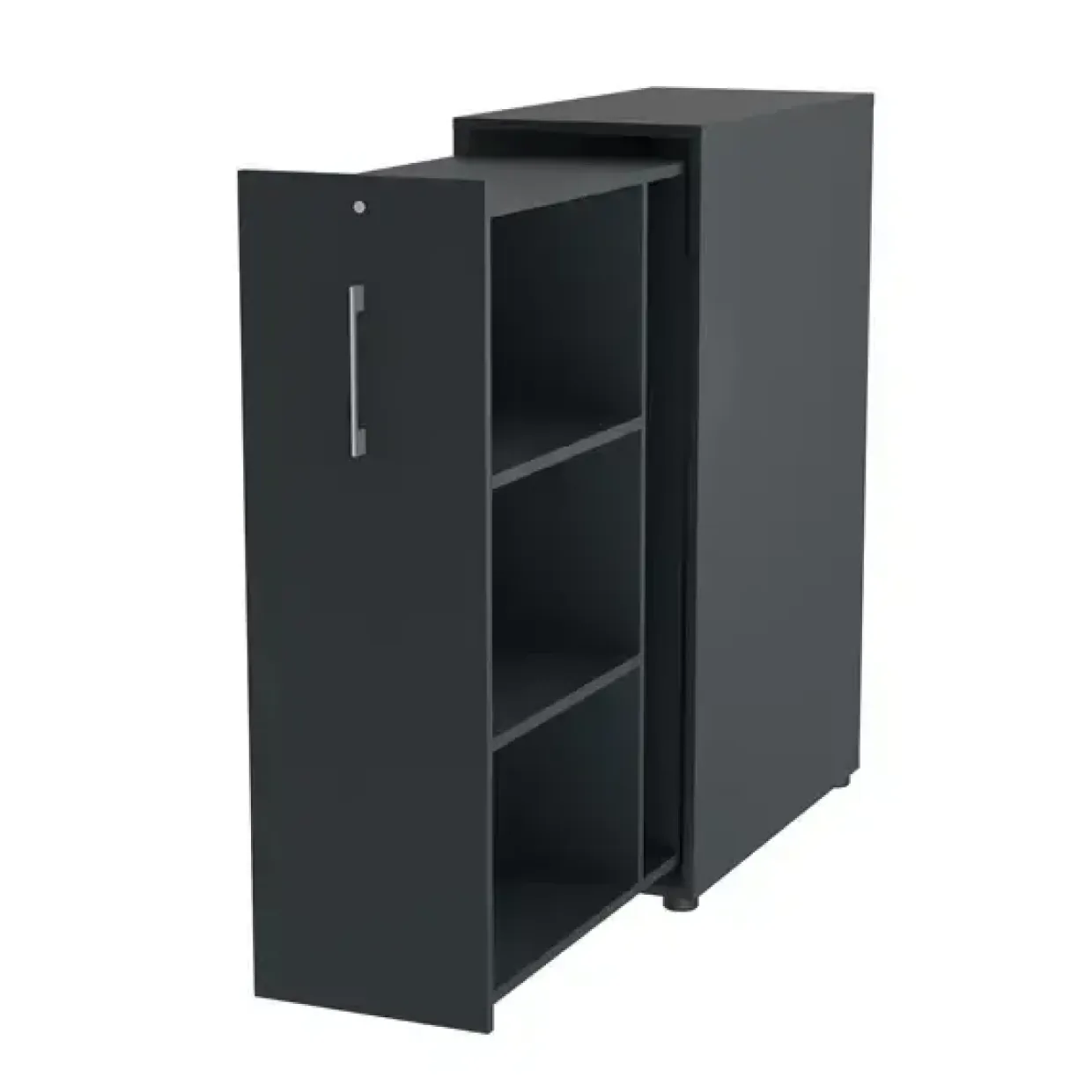 Towerskab DNA A9 Højre, 400 x 800 x 1200 mm, Antracit med alugråt håndtag