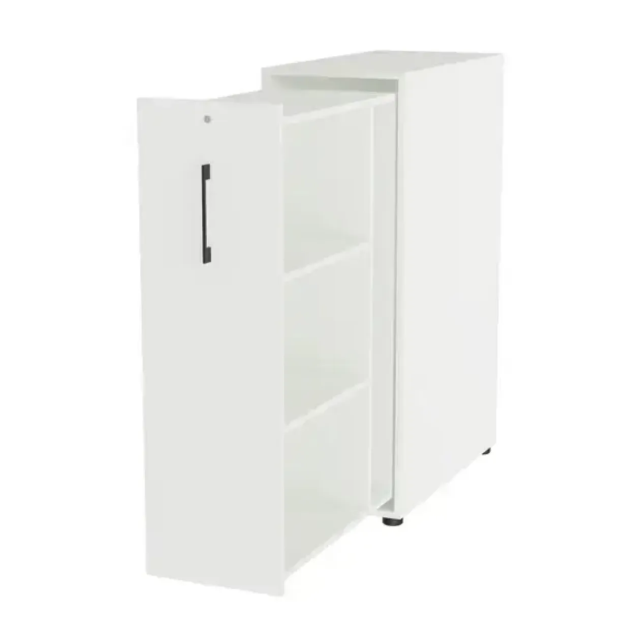 Towerskab DNA A9 Højre, 400 x 800 x 1200 mm, Hvid med sort håndtag