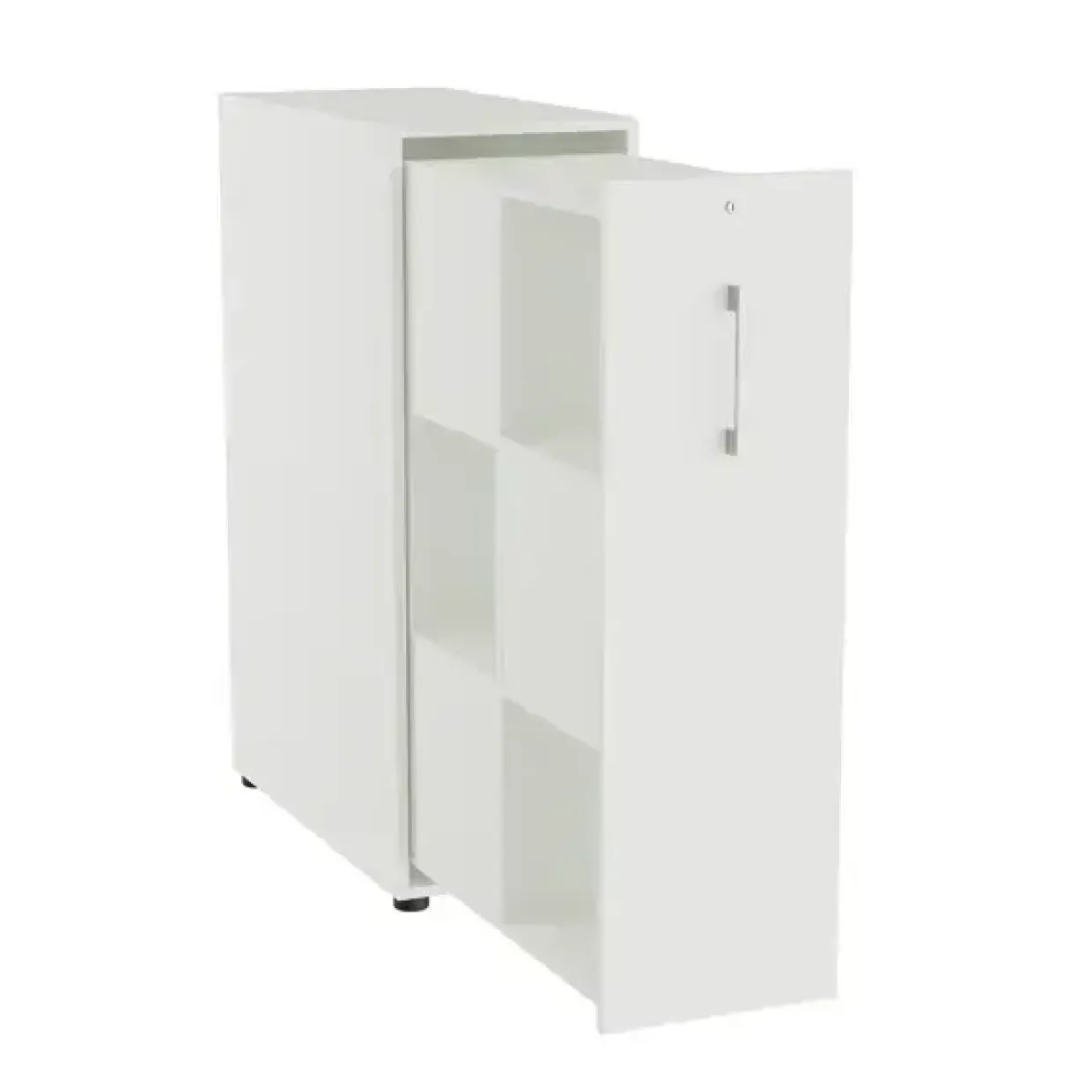 Towerskab DNA A9M, 400 x 800 x 1200 mm, Hvid med alugråt håndtag