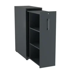 Towerskab DNA A9 Venstre, 400 x 800 x 1200 mm, Antracit med alugråt håndtag
