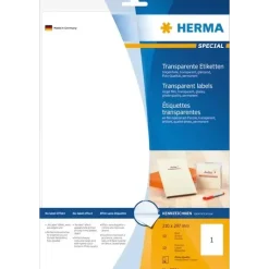 Transparente film labels - 210x297 Herma A4 Inkjet 10 pcs.