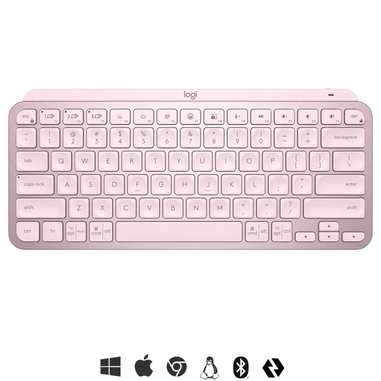 Trådløst Tastatur Logitech MX Keys Mini - Minimalist - Rose (Nordic)