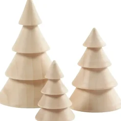 Træ juletræ højde 5 + 7,5 + 10 cm diameter 3,5 + 5,4 + 6,7 cm kejsertræ | 3 stk