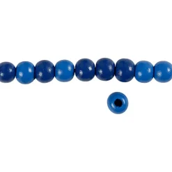 Træperler, dia. 10 mm, hulstr. 3 mm, blå, 20g, ca. 70 stk.