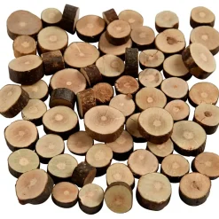 Træskiver med bark - Mix - Diameter 10-15 mm - Tykkelse 5 mm - 230 g