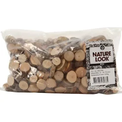Træskiver med bark - Mix - Diameter 10-15 mm - Tykkelse 5 mm - 230 g