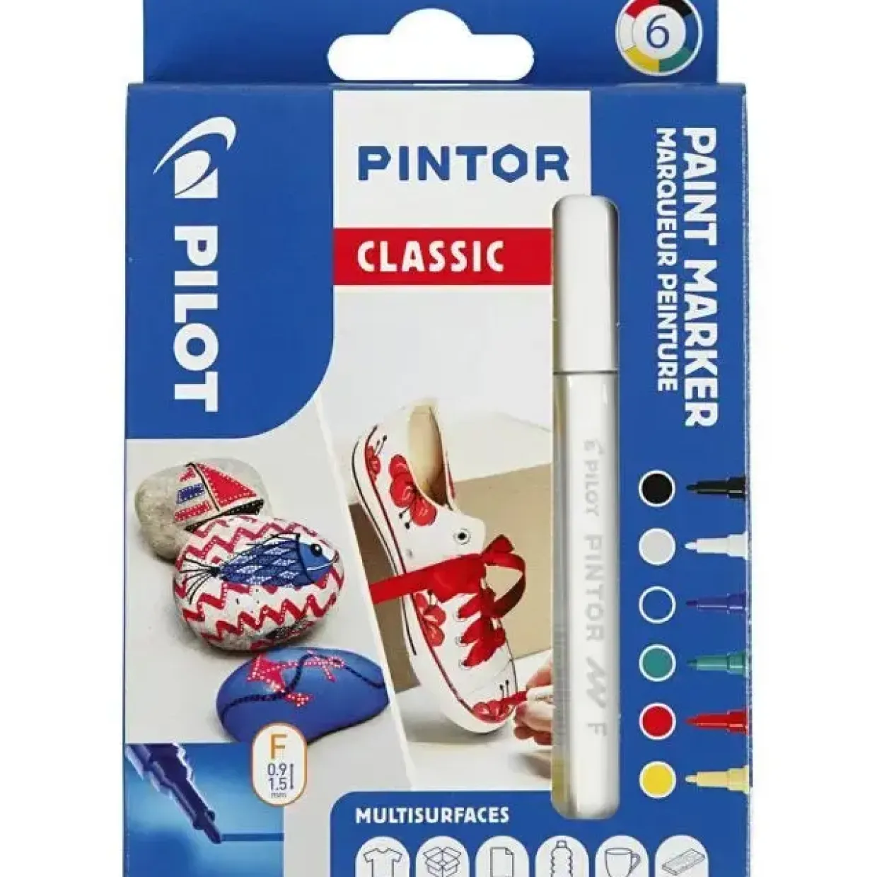 Tusser PILOT Pintor tuscher, standardfarver, 6 stk.
