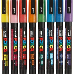 Tusser - POSCA PC-3ML - Glitterfarver - 0,9-1,3 mm - 8 stk.