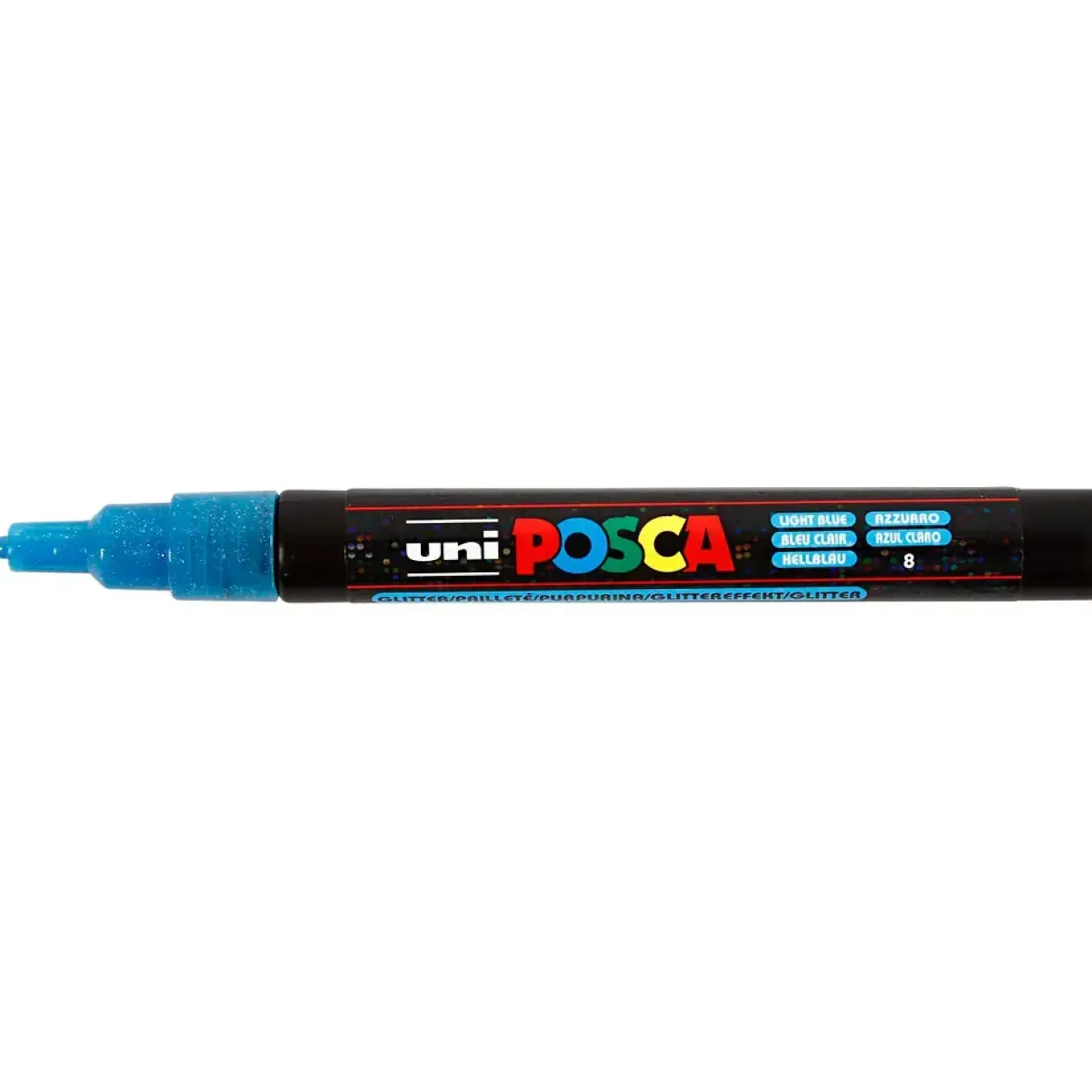 Tusser - POSCA PC-3ML - Glitterfarver - 0,9-1,3 mm - 8 stk.