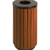 Udendørs affaldsspand, træ, stål, 40 l