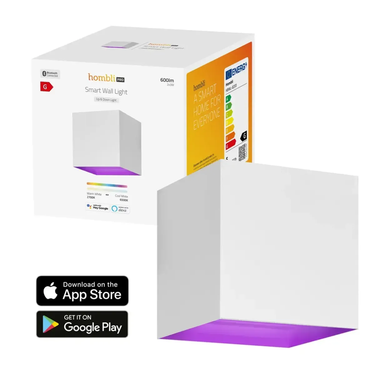 Udendørs væglampe Hombli Smart V2 White