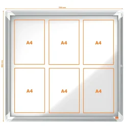 Udhængsskab Nobo glas indendørs 6xA4 hvid