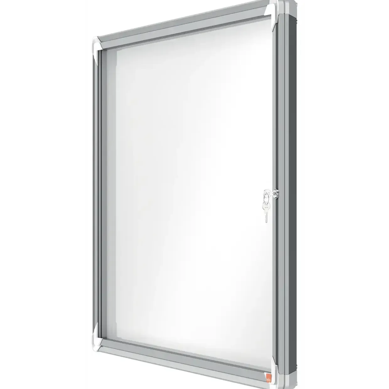 Udhængsskab - Nobo - Glas - 8xA4 - Hvid - Magnetisk og låsbart