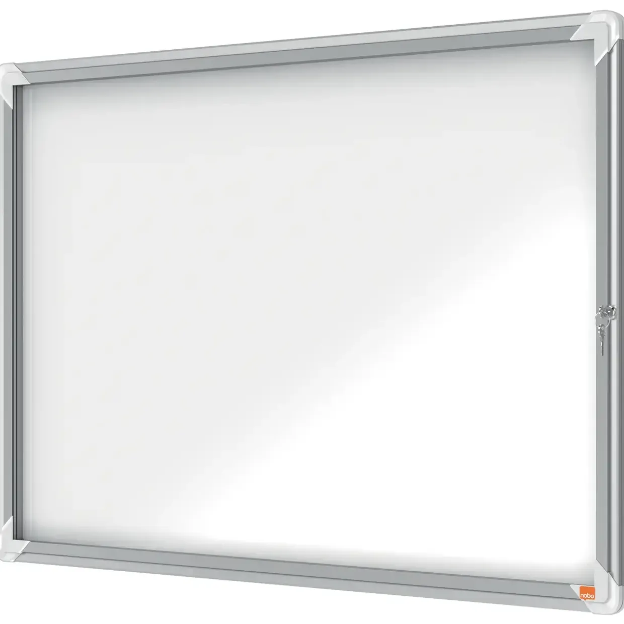 Udhængsskab - Nobo - Glas - 8xA4 - Hvid - Magnetisk og låsbart