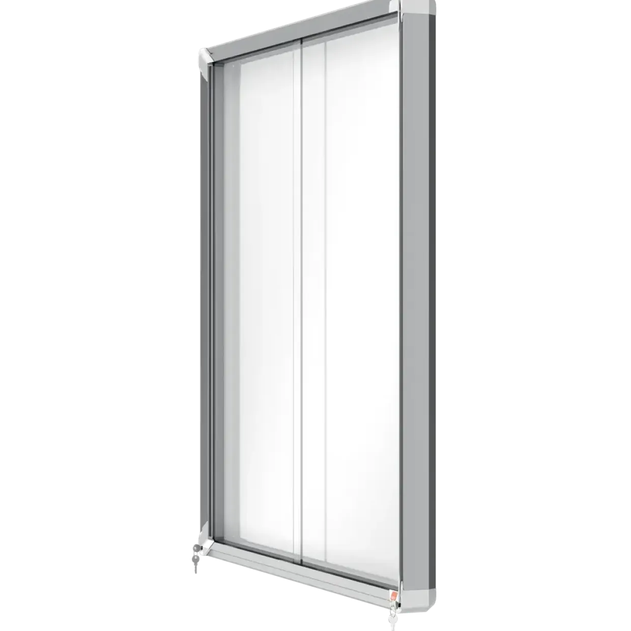 Udhængsskab skydelåge Nobo 12xA4 hvid