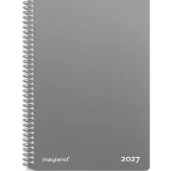 Ugekalender - 132x177mm - Spiral - Tværformat - PP-plast - Grå - 2027 - Mayland - 27202000