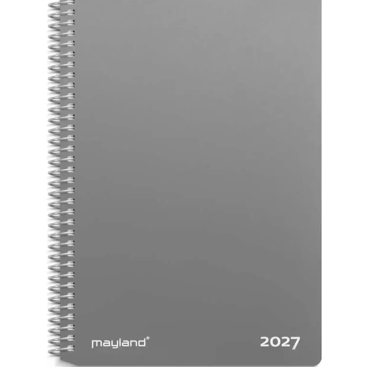 Ugekalender - 132x177mm - Spiral - Tværformat - PP-plast - Grå - 2027 - Mayland - 27202000