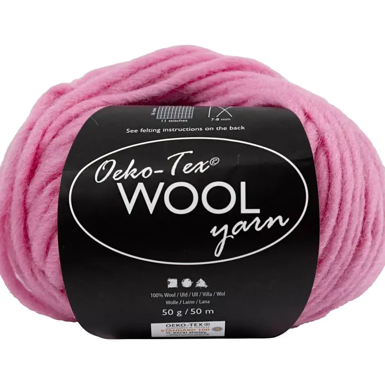 Uldgarn L: 50 m lys pink 50 g