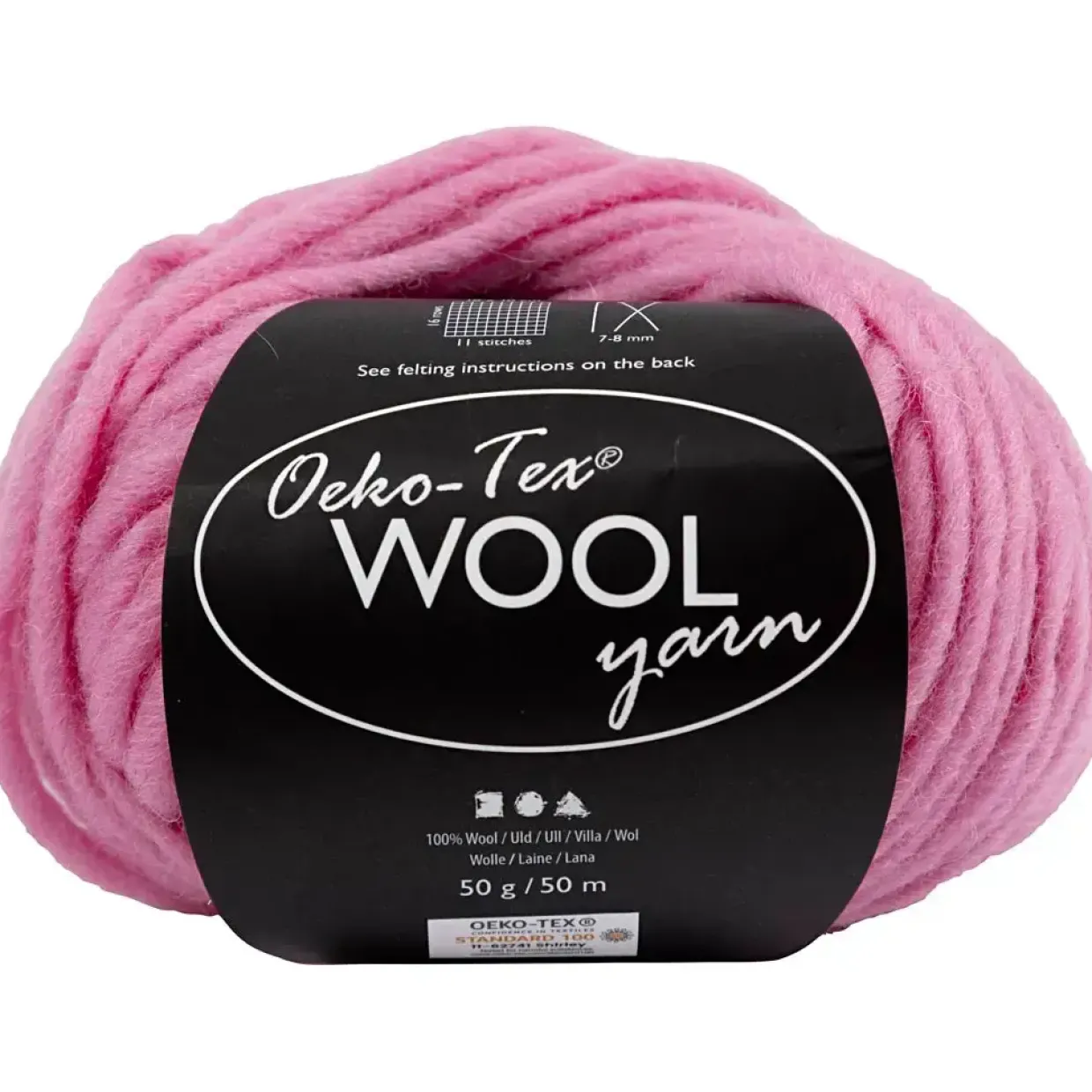 Uldgarn, L: 50 M, pind 8-9, lys pink, 50 g/ 1 ngl.
