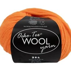 Uldgarn, L: 50 M, pind 8-9, orange, 50 g/ 1 ngl.