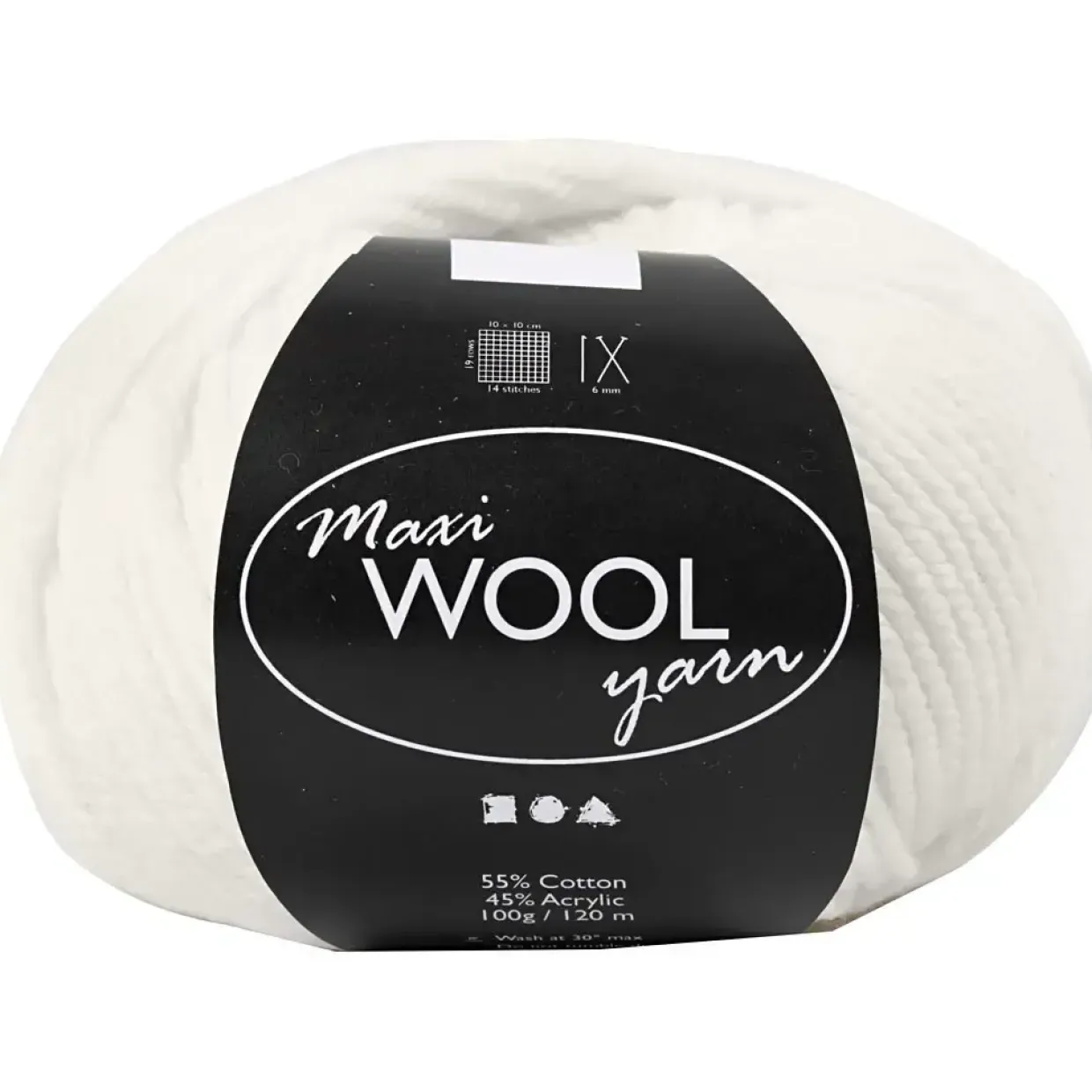 Uld garn Maxi Wool længde 125 meter råhvid - 100 gram