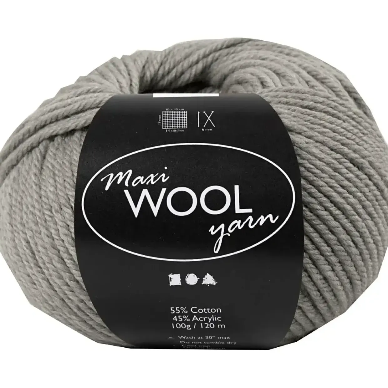 Uldgarn Maxi Wool længde 125 meter grå melange | 100 gram