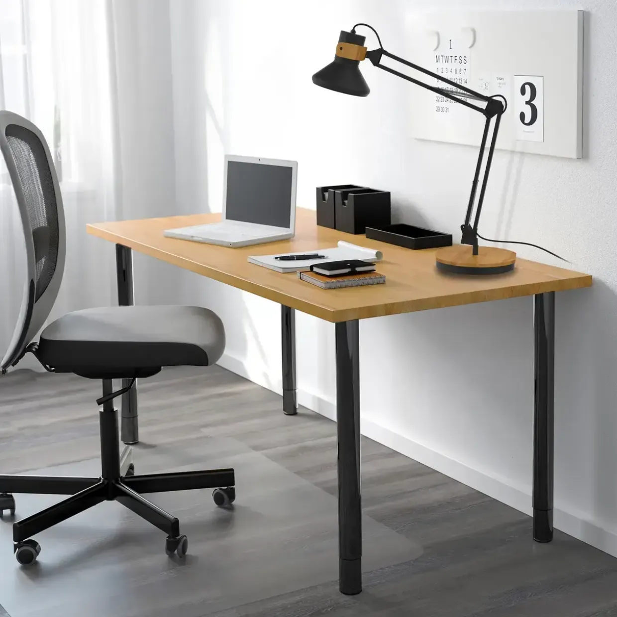 Unilux Baya Bamboo LED lampe, sort/træ