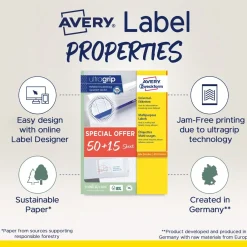 Universaletiketter - Avery 97x67,7mm 4782-65 - 520 stk - Promotion