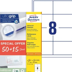 Universaletiketter - Avery 97x67,7mm 4782-65 - 520 stk - Promotion